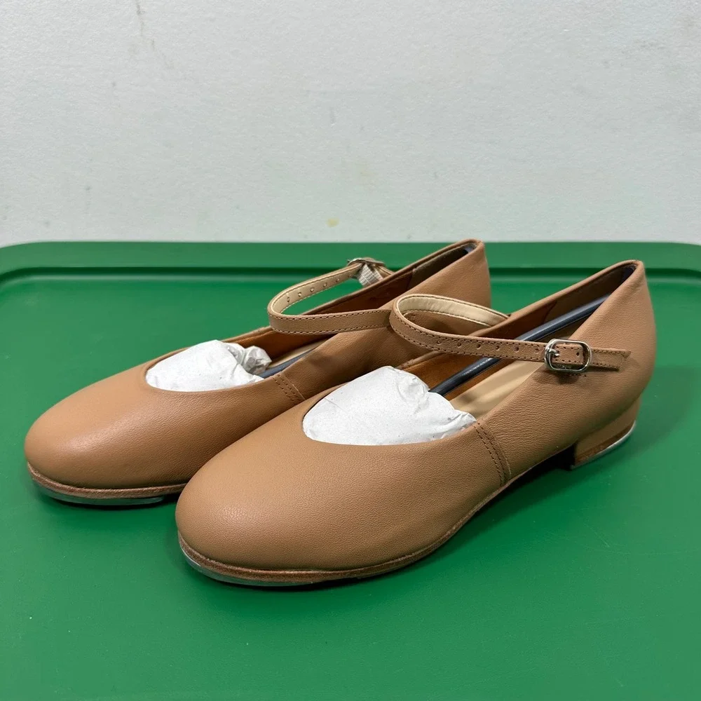 Mariia Tan Leather Mary Jane Tap Shoes Womens big kid‎ Size 2 Dance Performance